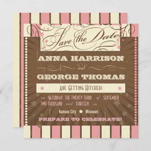 Rustikales Poster: Erdbeermousse Save the Date (Vorne/Hinten)