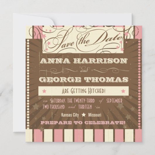 Rustikales Poster: Erdbeermousse Save the Date (Vorderseite)