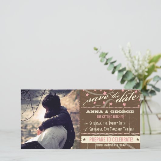 Rustikales Poster: Erdbeermousse Save the Date (Stehend Vorderseite)