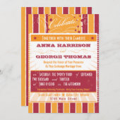 Rustikales Poster: Pink & Orange Custom Wedding Einladung (Vorne/Hinten)