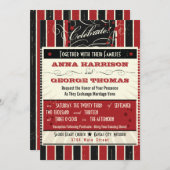 Rustikales Poster: Red & Black Custom Wedding Einladung (Vorne/Hinten)