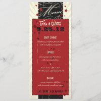 Rustikales Poster: Red & Black Custom Wedding Menu