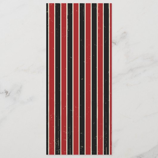 Rustikales Poster: Red & Black Custom Wedding Menu Menükarte (Rückseite)