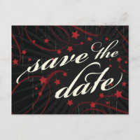 Rustikales Poster: Rot und Schwarz Save the Date