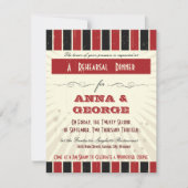 Rustikales Poster: Rote und schwarze Probe Abendes Einladung (Vorderseite)