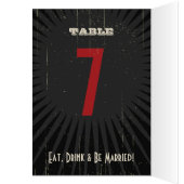 Rustikales Poster: Rote und schwarze Tischnummer (Innen (Links))