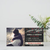 Rustikales Poster: Rotes & Schwarzes Save-the-Date Save The Date (Stehend Vorderseite)
