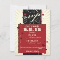 Rustikales Poster: RSVP: Red & Black Wedding