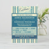 Rustikales Poster: Sandy Beach Custom Wedding Einladung (Stehend Vorderseite)
