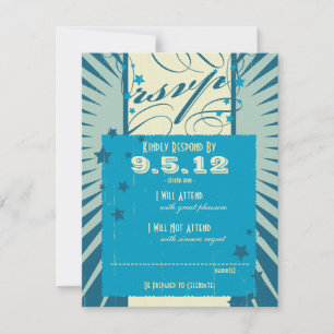 Rustikales Poster: Sandy Beach Wedding UAWG RSVP Karte