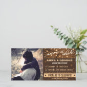 Rustikales Poster: Save the Date Creme & Brown Cus (Stehend Vorderseite)