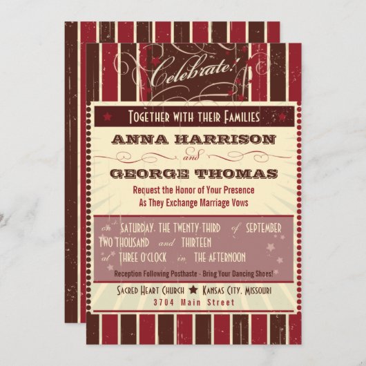 Rustikales Poster: Schokolade Brauerei Brautpaare Einladung (Vorne/Hinten)