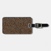 Rustikales prägeartiges Leder Gepäckanhänger (Vorderseite horizontal)