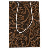 Rustikales prägeartiges Leder Mittlere Geschenktüte (Vorderseite)