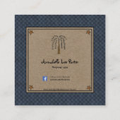 Rustikales primitives Country Saltbox House auf Kr Quadratische Visitenkarte (Rückseite)