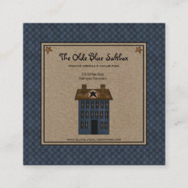 Rustikales primitives Country Saltbox House auf Kr Quadratische Visitenkarte