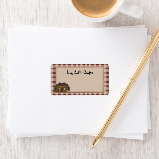 Rustikales, primitives Land Login Kabine Schiff L Adressaufkleber (Insitu)