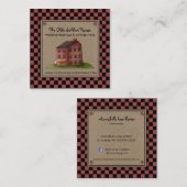 Rustikales primitives Landsaltbox-Haus Quadratische Visitenkarte (Vorne/Hinten)