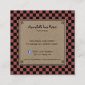 Rustikales primitives Landsaltbox-Haus Quadratische Visitenkarte (Rückseite)