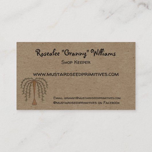 Rustikales primitives Saltbox House & Sheep Countr Visitenkarte (Rückseite)