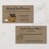 Rustikales primitives Saltbox House & Sheep Countr Visitenkarte (Vorne/Hinten)