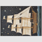 Rustikales, primitives Tallschiff bei nächtlicher Seidenpapier (Vorderseite)