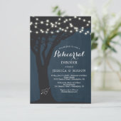 Rustikales Probe Dinner Einladende Kartenleuchten Einladung (Stehend Vorderseite)