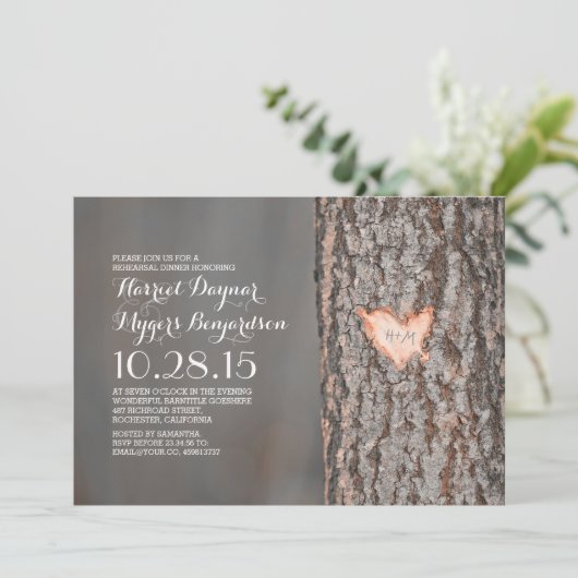 rustikales Probe-Dinner Einladung (Stehend Vorderseite)