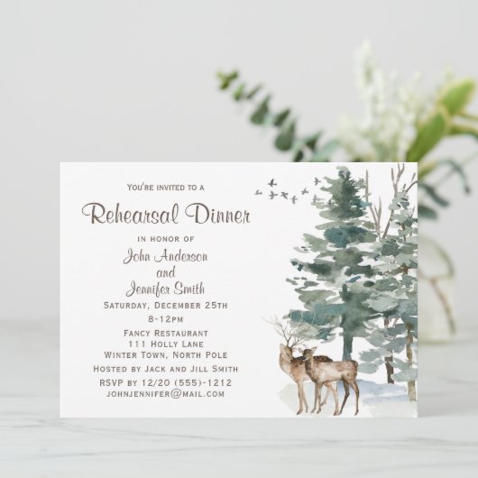 Rustikales Probe Dinner Einladung (Stehend Vorderseite)