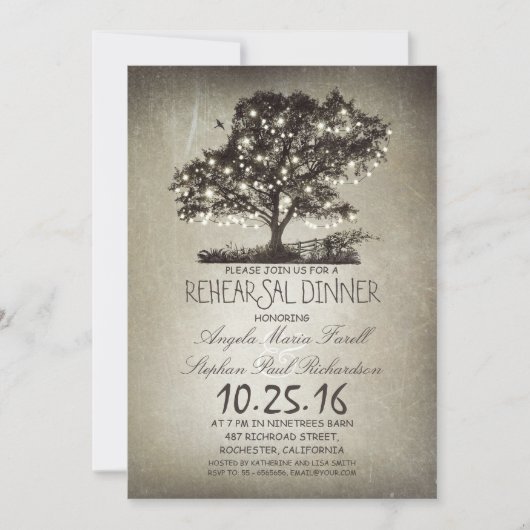 Rustikales Probe-Dinner Einladung (Vorderseite)