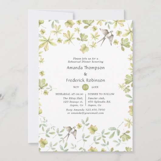 Rustikales Probe-Dinner Einladung (Vorderseite)