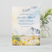 Rustikales Probe-Dinner im Wasserfarbengebirge Einladung (Stehend Vorderseite)