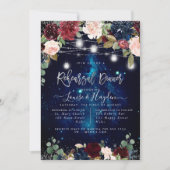 Rustikales Probe Dinner Mason Jars Lichtstrände Einladung (Vorderseite)