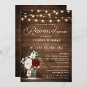 Rustikales Probe-Dinner mit Holzsaitenbeleuchtung Einladung (Vorne/Hinten)