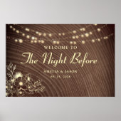 Rustikales Probe Dinner Willkommenszeichen Poster (Vorne)