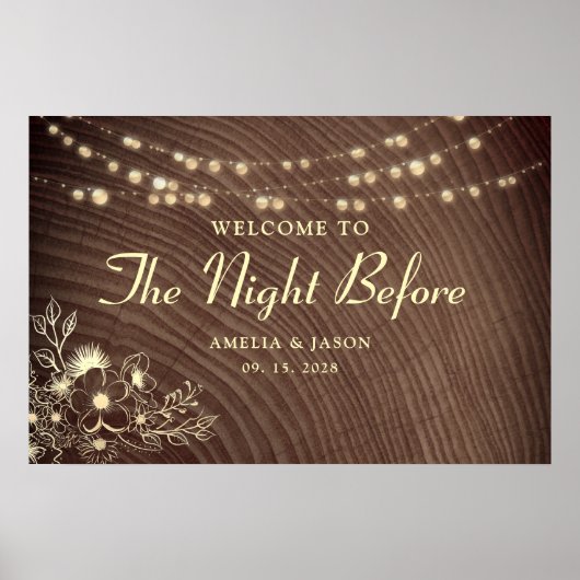 Rustikales Probe Dinner Willkommenszeichen Poster (Vorne)