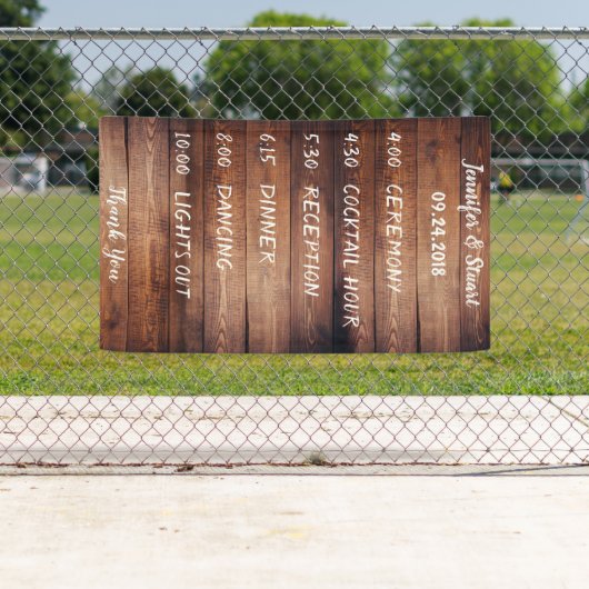 Rustikales Programm für die Hochzeit von dunklem S Banner (Insitu)