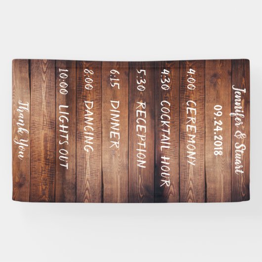 Rustikales Programm für die Hochzeit von dunklem S Banner (Horizontal)