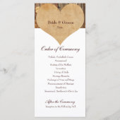 Rustikales Programm für die Hochzeit von Kunstholz (Rückseite)