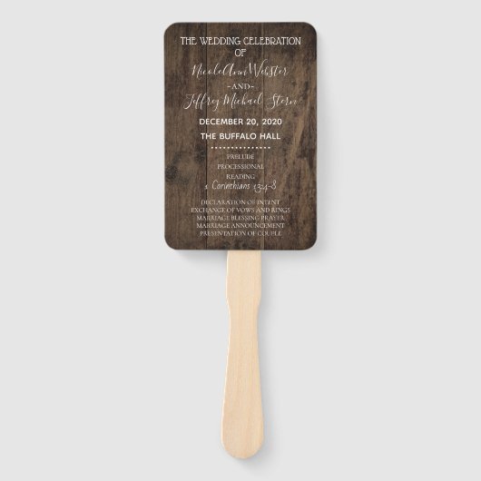 Rustikales Programm für die Hochzeit von Stallgebä Fächer (Vorderseite)