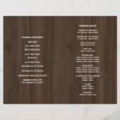 Rustikales Programm für die Hochzeit von Stallholz (Rückseite)