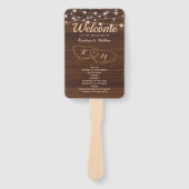 Rustikales Programm für Hochzeiten im Holz-Schnitz Fächer (Vorderseite)