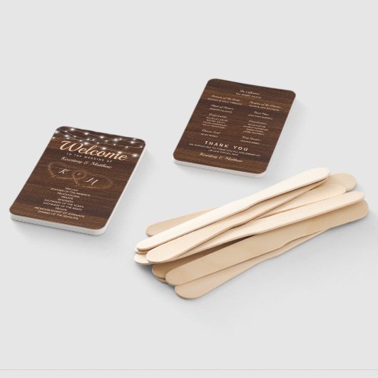 Rustikales Programm für Hochzeiten im Holz-Schnitz Fächer (Non-assembled)