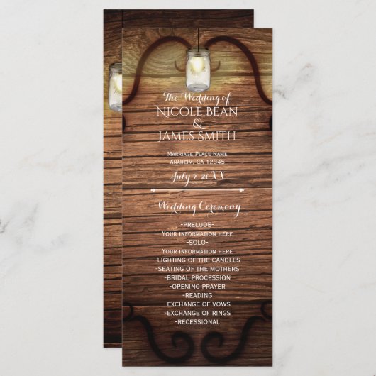 Rustikales Programm für Landholz und Lighted Mason (Vorne/Hinten)