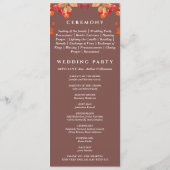 Rustikales Programm zur Hochzeit im Herbst im Herb (Rückseite)