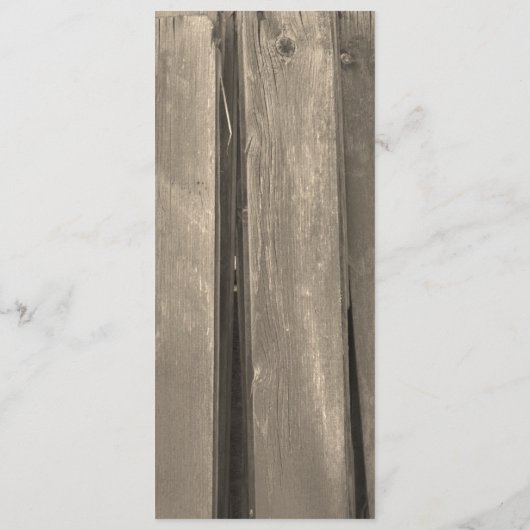 Rustikales Programm zur Hochzeit von Stallholz (Rückseite)