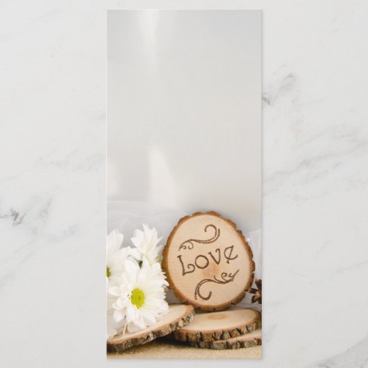 Rustikales Programm zur Hochzeit von Weißweiden-Wa (Vorderseite)