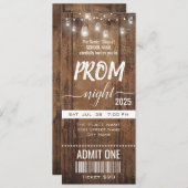 Rustikales Prom Night Party Ticket Einladung (Vorne/Hinten)