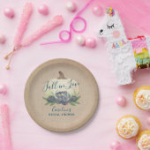 Rustikales Pumpkin Blue Fall Floral Brautparty Pappteller (Party)