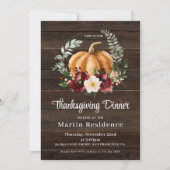 Rustikales Pumpkin Erntedank Dinner Einladung (Vorderseite)
